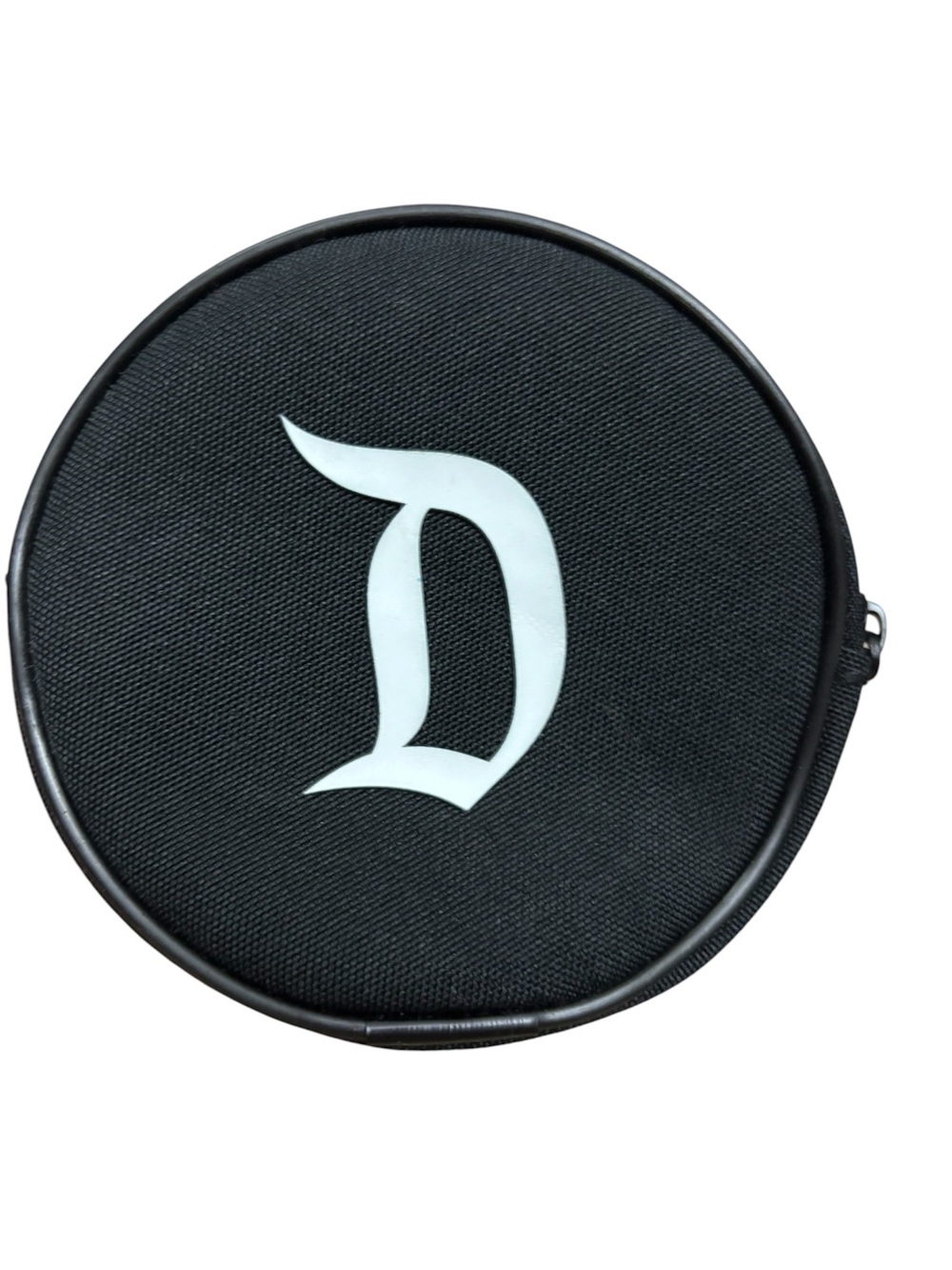 Disney Round Black Small Pouch with White 'D' Graphic